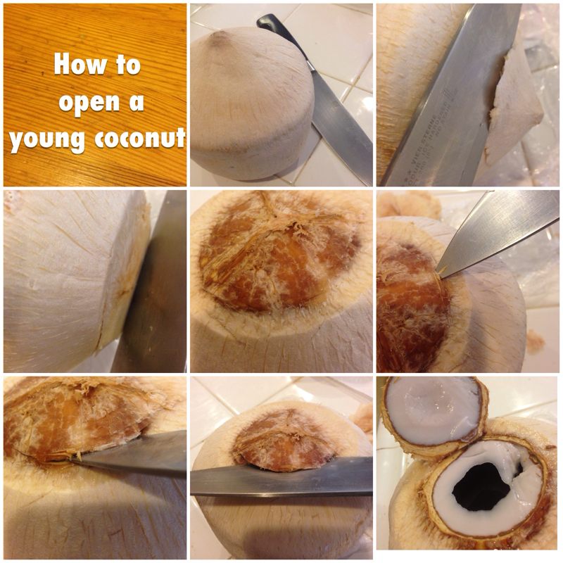 How to open a young coconut easily with a knife - Blondie's Paleo ...